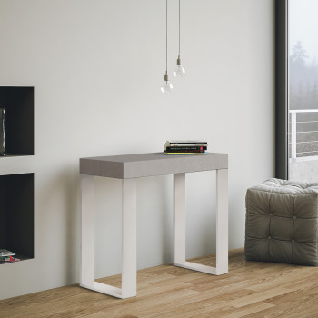 Tecno console table with white legs - Extendable console table 90x40/300 cm Tecno white ash with white legs