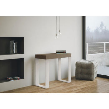 Tecno console table with white legs - Extendable console table 90x40/300 cm Tecno white ash with white legs