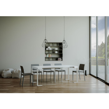 Tecno console table with white legs - Extendable console table 90x40/300 cm Tecno white ash with white legs