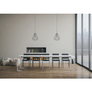 Tecno console table with white legs - Extendable console table 90x40/300 cm Tecno white ash with white legs