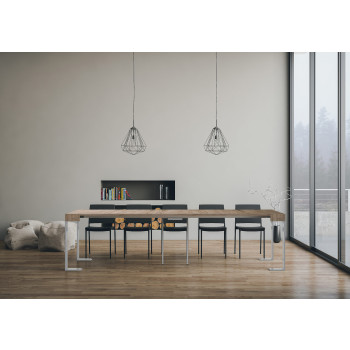 Tecno console table with white legs - Extendable console table 90x40/300 cm Tecno white ash with white legs