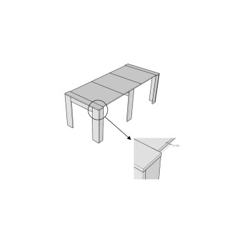 Venus console - Extendable console 90x48/296 cm Venus white ash with internal extensions