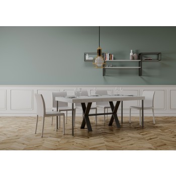 Xenia console table with anthracite frame - Extendable console table 90x40/196 cm Xenia Small Premium Natural Oak with anthracite frame