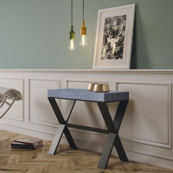 Xenia console table with anthracite frame - Extendable console table 90x40/196 cm Xenia Small Premium Natural Oak with anthracite frame
