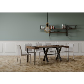 Xenia console table with anthracite frame - Extendable console table 90x40/300 cm Xenia White Ash with anthracite frame