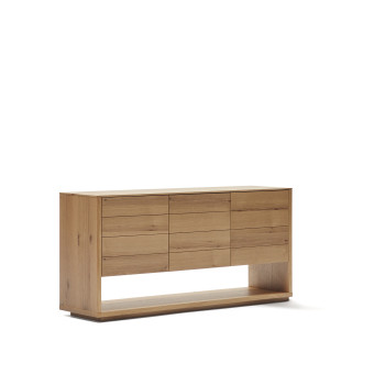 Alguema 3-door sideboard in oak veneer with natural finish, 151 x 73 cm