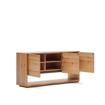 Alguema 3-door sideboard in oak veneer with natural finish, 151 x 73 cm