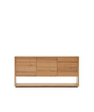 Alguema 3-door sideboard in oak veneer with natural finish, 151 x 73 cm