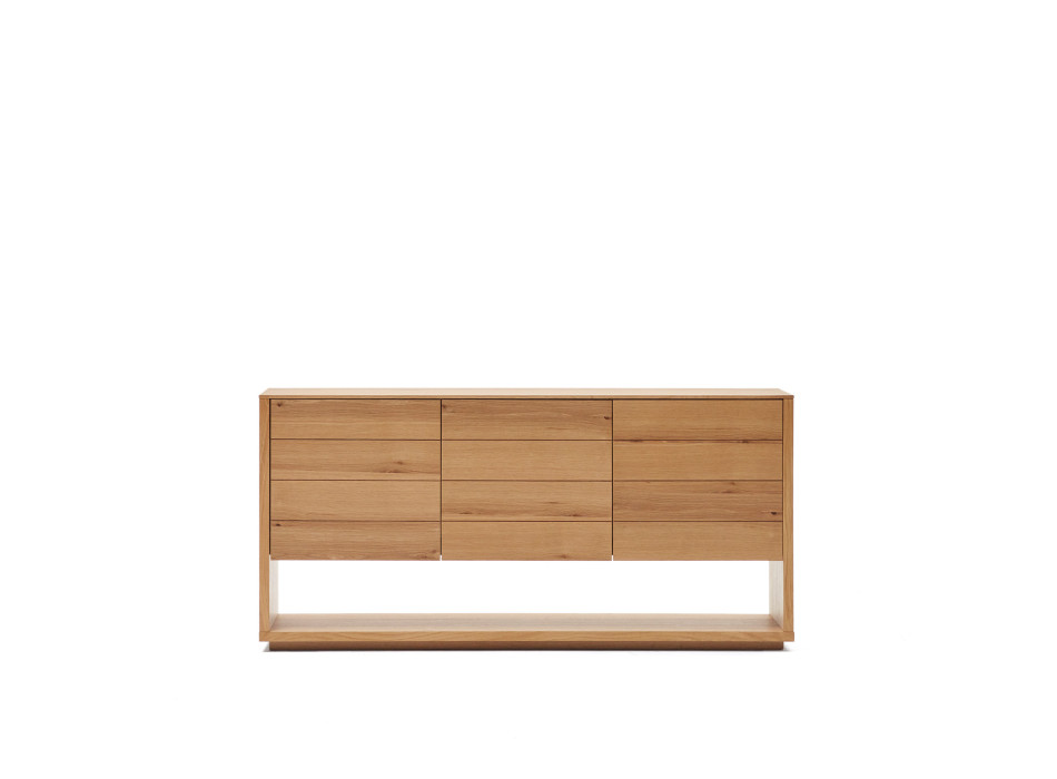 Alguema 3-door sideboard in oak veneer with natural finish, 151 x 73 cm