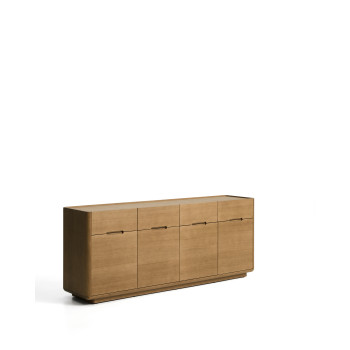 Arelida sideboard in oak veneer and solid wood with light brown finish 200 x 80 cm FSC Mix Credit