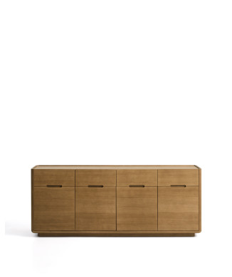 Arelida sideboard in oak veneer and solid wood with light brown finish 200 x 80 cm FSC Mix Credit