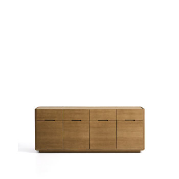 Arelida sideboard in oak veneer and solid wood with light brown finish 200 x 80 cm FSC Mix Credit