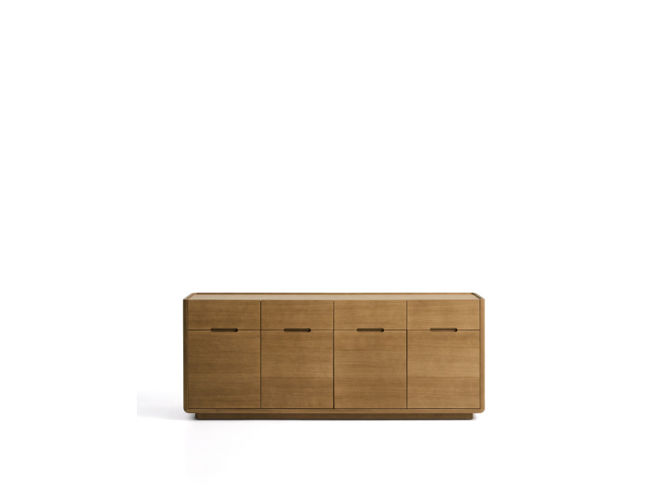 Arelida sideboard in oak veneer and solid wood with light brown finish 200 x 80 cm FSC Mix Credit