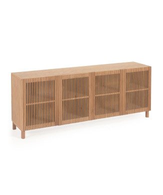Beyla 4-door sideboard in solid wood and oak veneer 180 x 71.5 cm FSC 100%