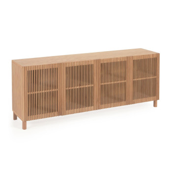Beyla 4-door sideboard in solid wood and oak veneer 180 x 71.5 cm FSC 100%