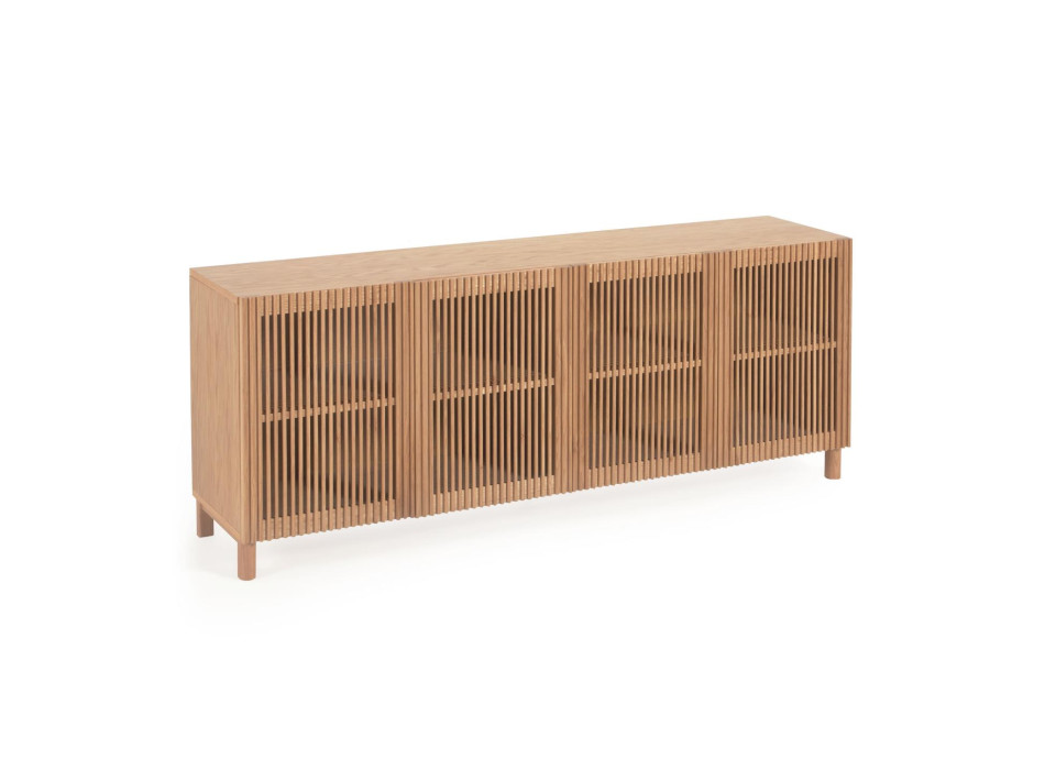 Beyla 4-door sideboard in solid wood and oak veneer 180 x 71.5 cm FSC 100%