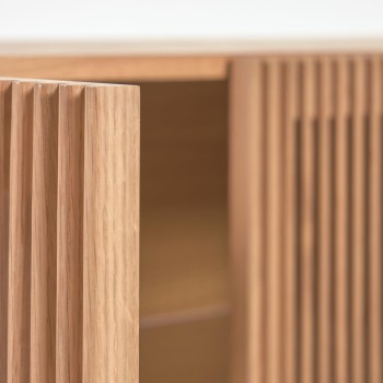 Beyla 4-door sideboard in solid wood and oak veneer 180 x 71.5 cm FSC 100%