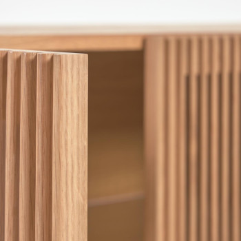 Beyla 4-door sideboard in solid wood and oak veneer 180 x 71.5 cm FSC 100%