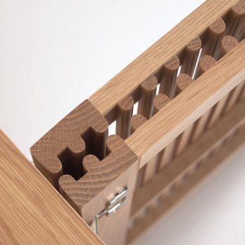 Beyla 4-door sideboard in solid wood and oak veneer 180 x 71.5 cm FSC 100%