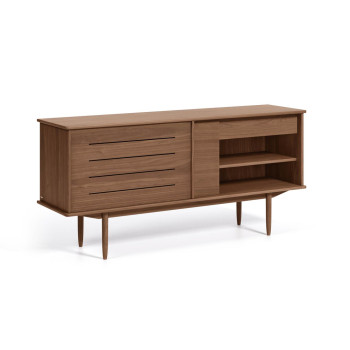 Carolin sideboard with 2 doors and 1 drawer, walnut veneer, 180 x 83.8 cm
