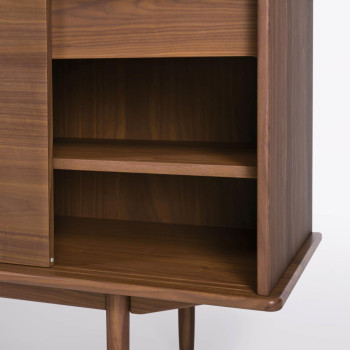 Carolin sideboard with 2 doors and 1 drawer, walnut veneer, 180 x 83.8 cm