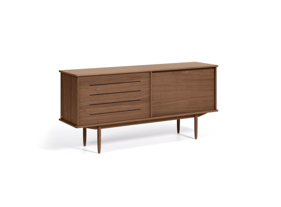 Carolin sideboard with 2 doors and 1 drawer, walnut veneer, 180 x 83.8 cm