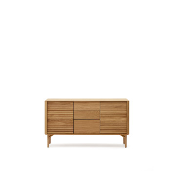 Lenon 2-door 3-drawer sideboard in wood and oak veneer, 155x86cm, FSC MIX Credit