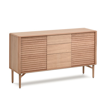 Lenon 2-door 3-drawer sideboard in wood and oak veneer, 155x86cm, FSC MIX Credit