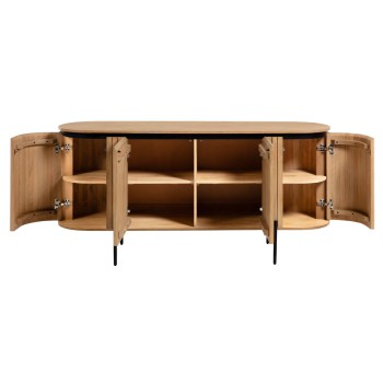 Licia 4-door sideboard in solid mango wood 