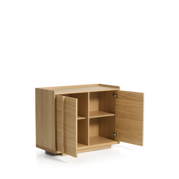 Onix sideboard in oak veneer with natural tone finish 100 x 80 cm FSC Mix Credit