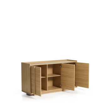 Onix sideboard in oak veneer with natural tone finish 150 x 80 cm FSC Mix Credit