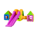 Cubic toy model i2000 – modular game with 1 large slide and 2 houses.