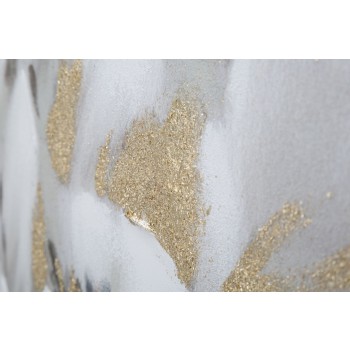 PAINTING ON WHITE/GOLD FLOWER CANVAS