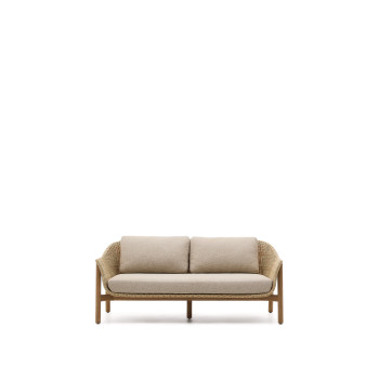 Galea 2-seater sofa in solid teak and synthetic rattan 170.5 cm FSC 100% FSC