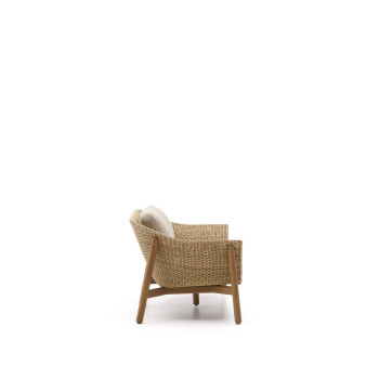 Galea 2-seater sofa in solid teak and synthetic rattan 170.5 cm FSC 100% FSC