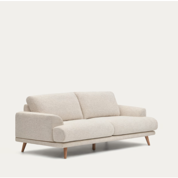 Karin 3-seater sofa in white with solid wood legs