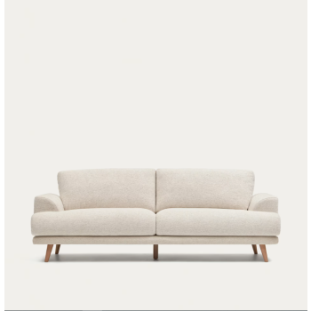 Karin 3-seater sofa in white with solid wood legs