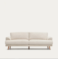 Karin 3-seater sofa in white with solid wood legs