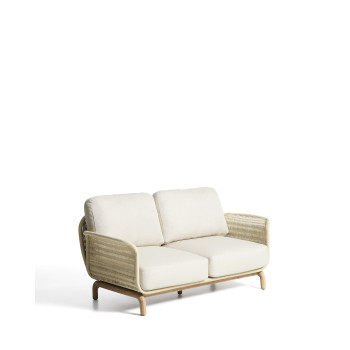 Alipa 2-seater sofa in solid acacia wood and rope