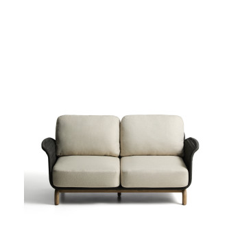Alipa 2-seater sofa in solid acacia wood and rope