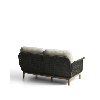 Alipa 2-seater sofa in solid acacia wood and rope
