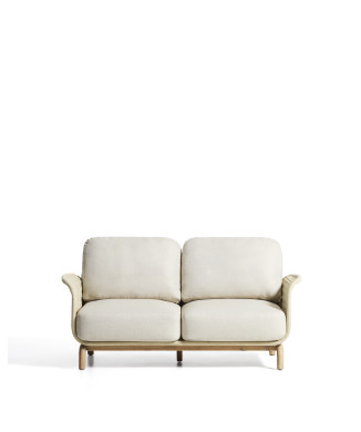Alipa 2-seater sofa in solid acacia wood and rope