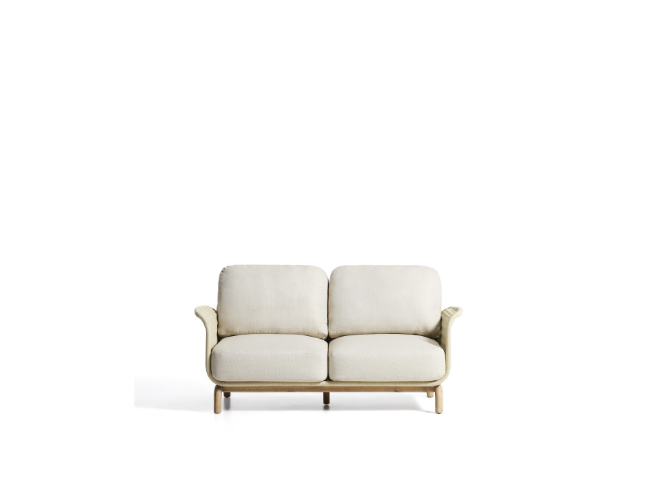 Alipa 2-seater sofa in solid acacia wood and rope
