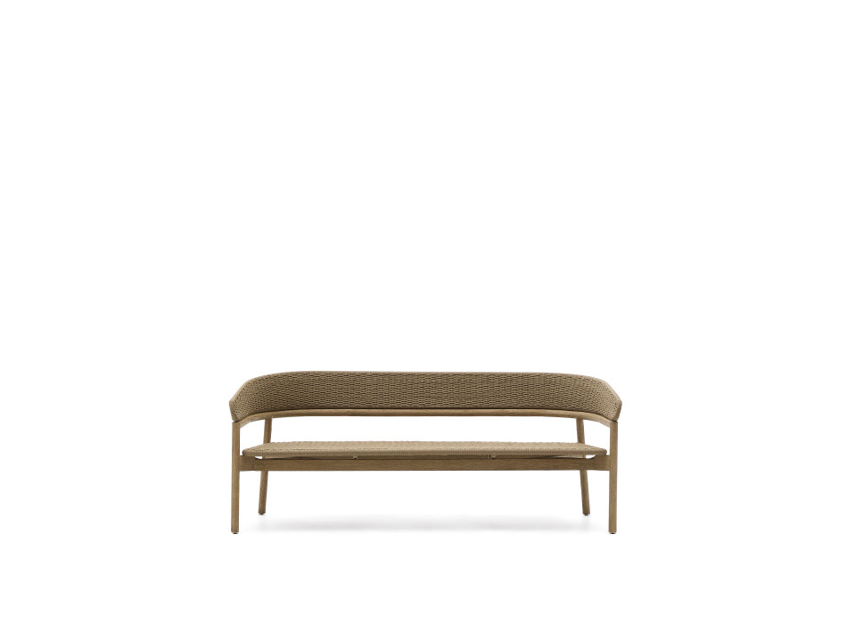 Arinella 3-seater sofa in solid acacia wood with natural finish and beige rope FSC 100% 167 cm