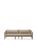 Galea 3-seater sofa in solid teak and synthetic rattan 223 cm FSC 100%