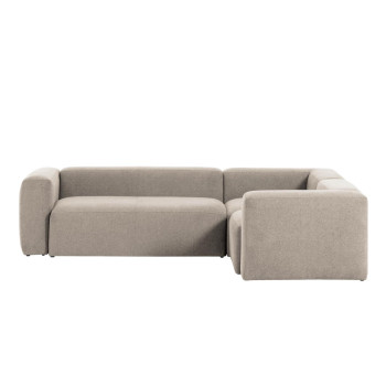 Blok 3-seater corner sofa in beige chenille 290 x 230 cm/230 x 290 cm FSC Mix Credit