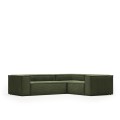 Blok 3 seater corduroy corner sofa