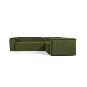 Blok 3 seater corduroy corner sofa