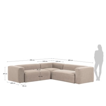 Blok 4-seater beige corner sofa 290 x 290 cm