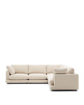 Gala 6-seater corner sofa in beige chenille FSC Mix Credit 300 x 300 cm